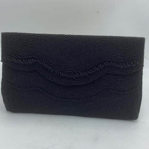 Vivant Handbags - Vintage Vivant by Sarne Hand Made Black Beaded Evening Bag